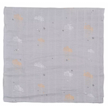 Muselina Estampada Bambú 120 X 120 Nube Gris