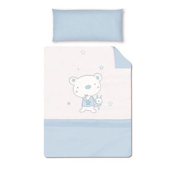 Funda Nordica Cuna 60x120 Cm Pirulos Osito Star Azul