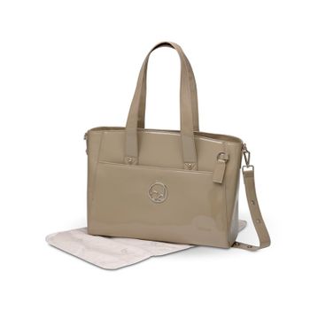 Bolso De Maternidad + Cambiador Charol Bimbi Dreams Losango Beige