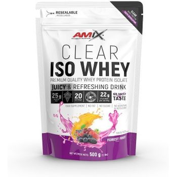 Amix Clear Iso Whey Protein 500 Gr - Aisaldo De Proteína De Suero Cristalina, Sabores Refrescantes / Promueve El Aumento Y Mantenimiento De La Masa Muscular + Fácil Disolución