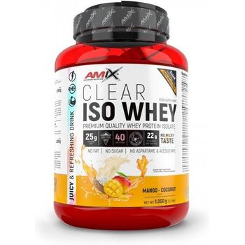 Amix Clear Iso Whey Protein 1 Kg - Aisaldo De Proteína De Suero Cristalina, Sabores Refrescantes / Promueve El Aumento Y Mantenimiento De La Masa Muscular + Fácil Disolución