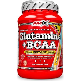 Amix Glutamina + Bcaa 1000 Gr - Suplemento Alimenticio Favorece La Mejora Del Rendimiento + Contiene Aminoácidos Bcaa