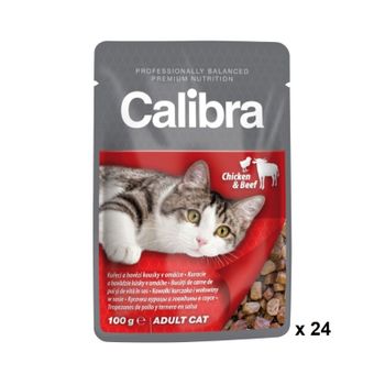 Calibra Cat Pouch Pollo Ternera Caja 24x100gr