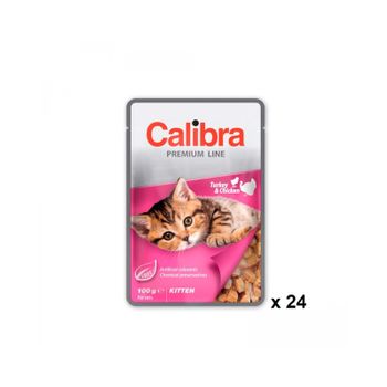 Calibra Cat Kitten Pouch Pavo Pollo Caja 24x100gr