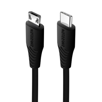 Cable Usb-c A Micro-usb Carga Rápida 3a 1m Swissten - Negro