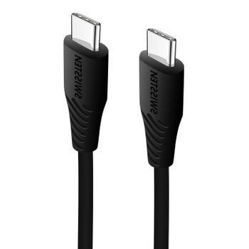 Cable Usb-c A Usb Tipo C Carga Rápida 3a 40cm Swissten - Negro