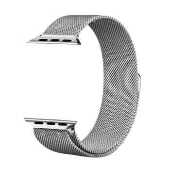 Correa Apple Watch 42 / 44 / 45 Mm Metal Magnético Swissten Plateado