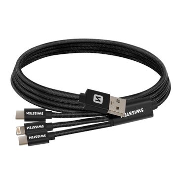 Cable Usb 3 En 1 Usb A Lightning Y Usb-c 1,2 M