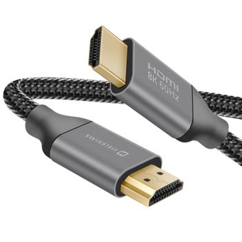 Cable Hdmi Resolución 8k Conectores De Nailon Trenzado De 2 M