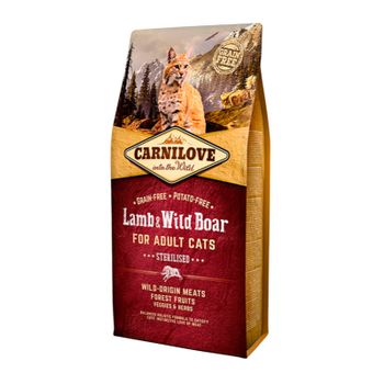 Carnilove Feline Adult Sterilised Cordero Jabali 6kg