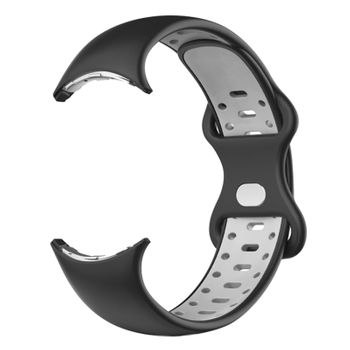 Pulsera Para Google Pixel Watch En Silicona Diseño Aireado Tactical Negro Y Gris