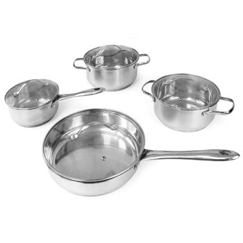 Batería De Cocina De De 12 Piezas En Acero Inoxidable, Juego De Cazuelas Y  Sartenes Klack Kv1002, Antiadherente, Sartén, Ollas Y Tapas con Ofertas en  Carrefour