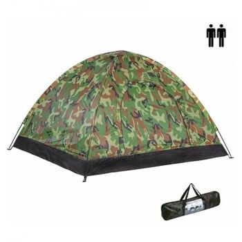 Tienda De Campaña Para 2 Personas Verde Camuflaje Impermeable, Acampar, Camping, Carpa Iglú