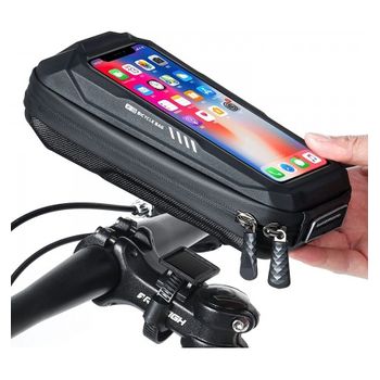 Muvit Soporte Moto A Espejo Retrovisor + Funda Con Acceso A Pantalla.  Impermeable. Hasta 5,5 Negro con Ofertas en Carrefour