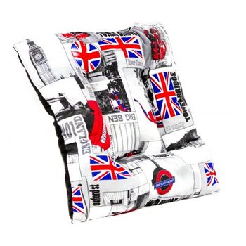 Cama Para Mascotas, Perros, Gatos Con Acolchado Cojín Grueso Y Cómodo 60x60x10 Estampado Inglaterra