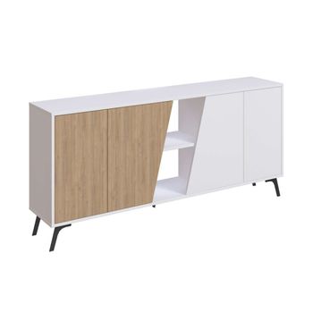 Consola Fiona | Venprodin | 180 Cm | Blanco - Roble