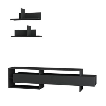 Mueble De Tv Con 2 Puertas Y 2 Estantes Murales L180 Cm - Gara