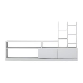 Mueble De Tv De Pared Fidana  164.4x25x91.3 Cm Color Blanco Vente-unique