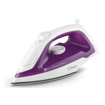 Plancha De Vapor Kiwi Ksi-6305 220 Ml 1600w Acero Inoxidable Blanco Morado