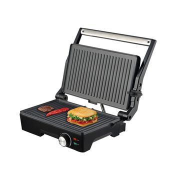 Ufesa SW7950 Sandwichera 3 en 1 Cook&Fun, 900W, Grill, Gofres y Sandwiches,  Placas Antiadherentes Extraibles, Sin BPA, Inox