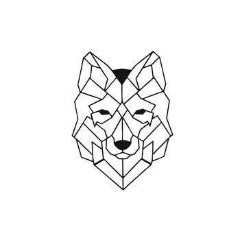 Decoración De Pared Wolf, W41xd0,15xh57 Cm,  Color Negro