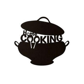 Decoración De Pared Cooking, W45xd0,15xh40 Cm,  Color Negro