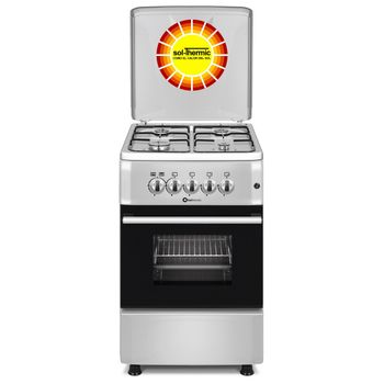 Cocina + Horno INFINITON CC9090HGCX - Inox, 5 Fuegos, 92 litros, ancho 90cm