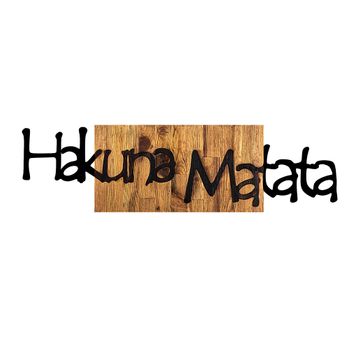 Decoración Mural "hakuna Matata" De Madera Y Metal