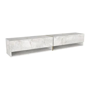 Mueble De Tv Suspendido Narisa  181.8x31.4x30 Cm Color Blanco Vente-unique