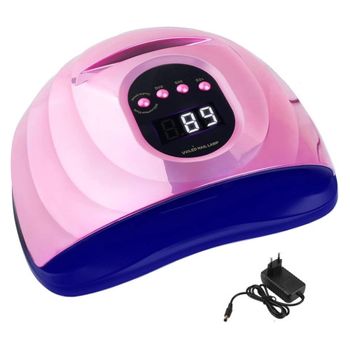 Lámpara De Uñas Luz Led Uv, Secador De Gel 150 W, 57 Led Con Soporte Para Teléfono, Manicura Profesional (rosa)