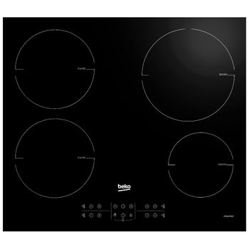 Beko Placa De Inducción 60cm 4 Fuegos 7200w Negra. - Hii64200mt