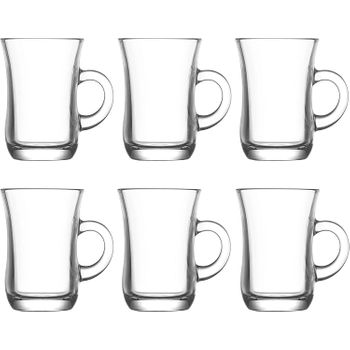 6 tazas de café/te transparente