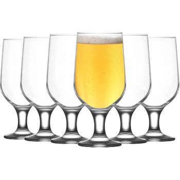 Set De 6 Copas De Cerveza De Vidrio 375ml