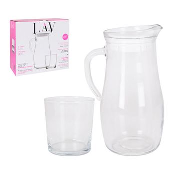 Set Lav Jarra Vasos Cristal (7 Pcs)