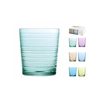 Vaso Vidrio Color Pack 6 Uds Marca