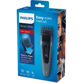 Philips Cortapelos Hc3520/15 - Afeitadora (negro, Gris, 0,5 Mm, 2,3 Cm, 4,1 Cm, Acero Inoxidable, 75 Min)