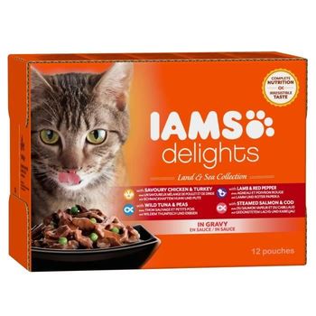 Iams Delicias Sabores Multibox Tierra Y Mar En Salsa (colección Tierra Y Mar) - Todas Las