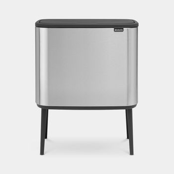 Contenedor De Reciclaje 2 Departamentos Brabantia Bo Touch Bin Acero Mate Antihuella 11+23l