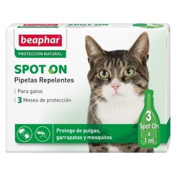 Pipetas Repelentes Para Gatos - Anti Pulgas, Garrapatas Y Mosquitos - 3 Pipetas De 1 Ml - Ref. Bea10617