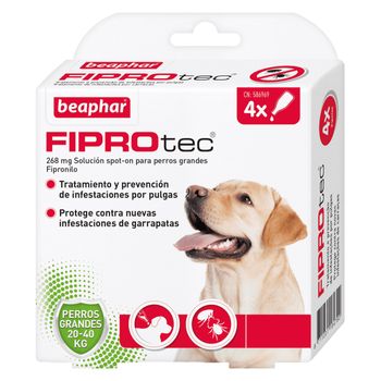 Pipetas Antiparasitarias Beaphar Fiprotec Spot On Perros Grandes (20-40 Kg) - 4 Pipetas