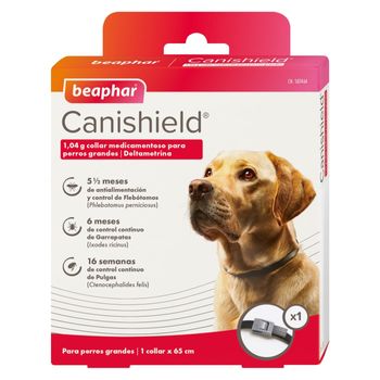 Collar Antiparasitario Canishield Para Perros Razas Grandes - Deltametrina De Triple Protección Flebotomos, Garrapatas Y Pulgas - 1 Collar 65 Cm