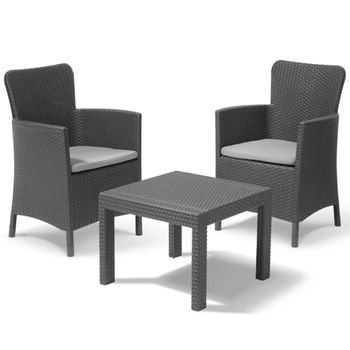 Set De Muebles De Jardâ¨âªn Salvador 3 Pzas Gris Grafito 221307