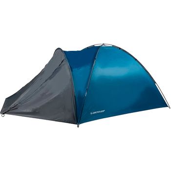 Dunlop Tienda De Campaña Impermeable, 2 Personas, Ligera, Fácil Instalación, Acampada, Azul/gris