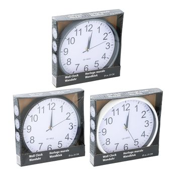 Reloj De Pared 25x3cm 3 Colores Surtidos