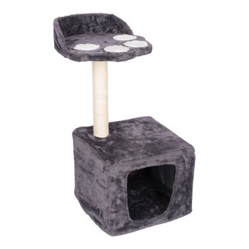 Arbol Rascador Para Gatos De Terciopelo Y Cuerda Cubo 30,5x30,5x48