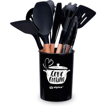 Set De Utensilios De Cocina Klack De 19 Piezas Silicona Con Cuchillos Y  Tabla Negro con Ofertas en Carrefour