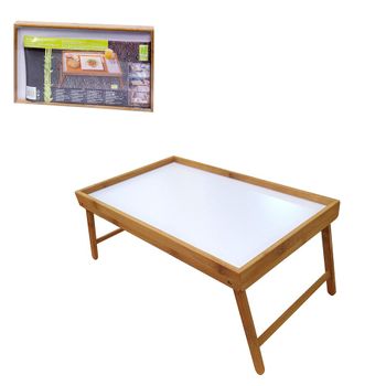 Bandeja De Desayuno Para Cama Plegable Bamboo 50x30x22cm