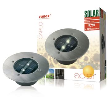 Foco Solar Redondo 0,12 W Plateado 5000.197 Ranex