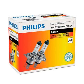 Blister Lámpara Philips H7 Vision Plus 60% + Luz