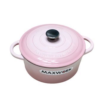 Cocotte Para Sopa Olla Hierro Fundido Esmantada Maxwork 22x9.5cm - Rosa